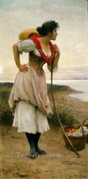 ウジェーヌ・デ・ブラース Painting - 果物売りの女性ユージン・デ・ブラース